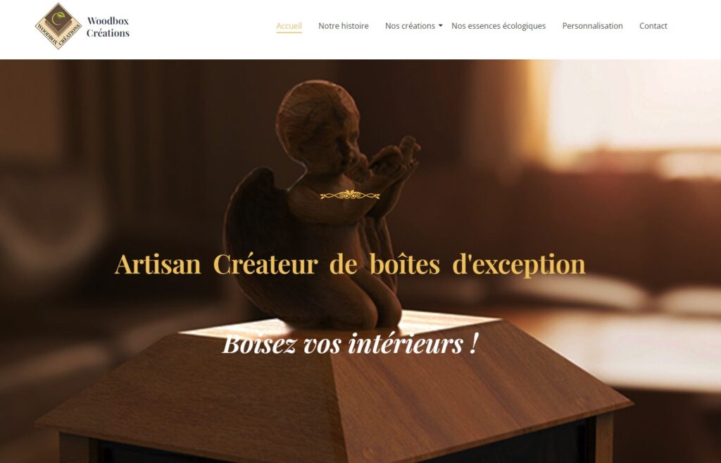 capture d’écran page accueil