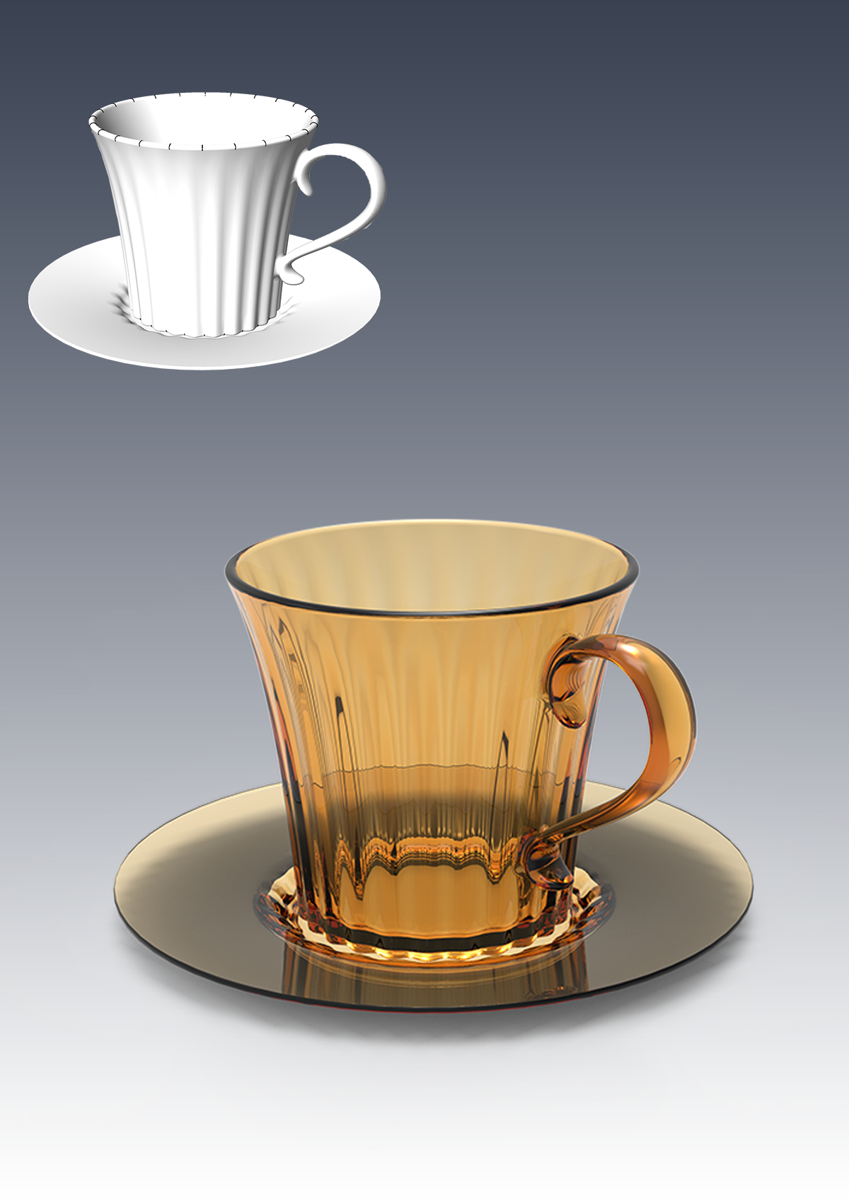 Rendu 3D tasse