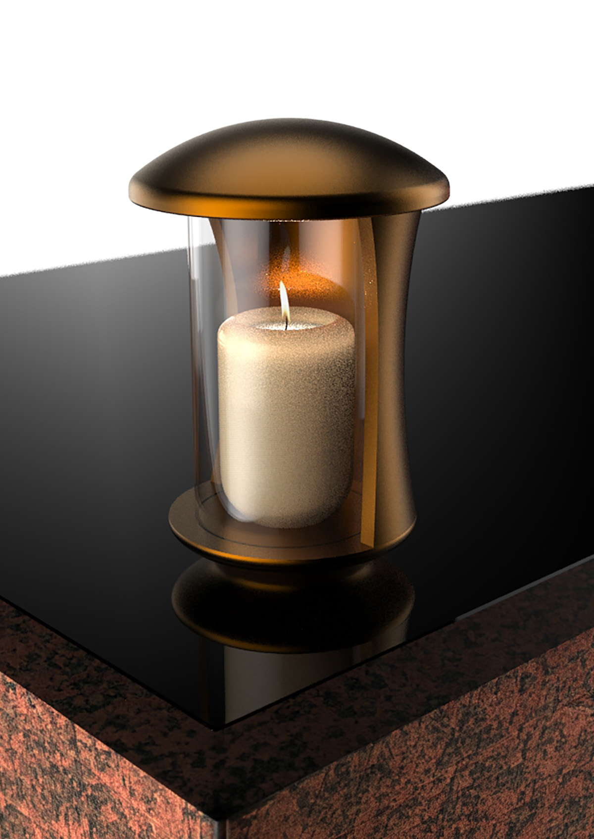 Lanterne avec bougie et flamme